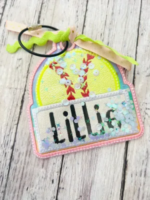 Softball Shaker Bag Tag