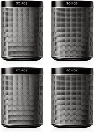 Sonos PLAY:1 Multi-Room Digital Music System Bundle (4 - PLAY:1 Speakers) - Black (Renewed)