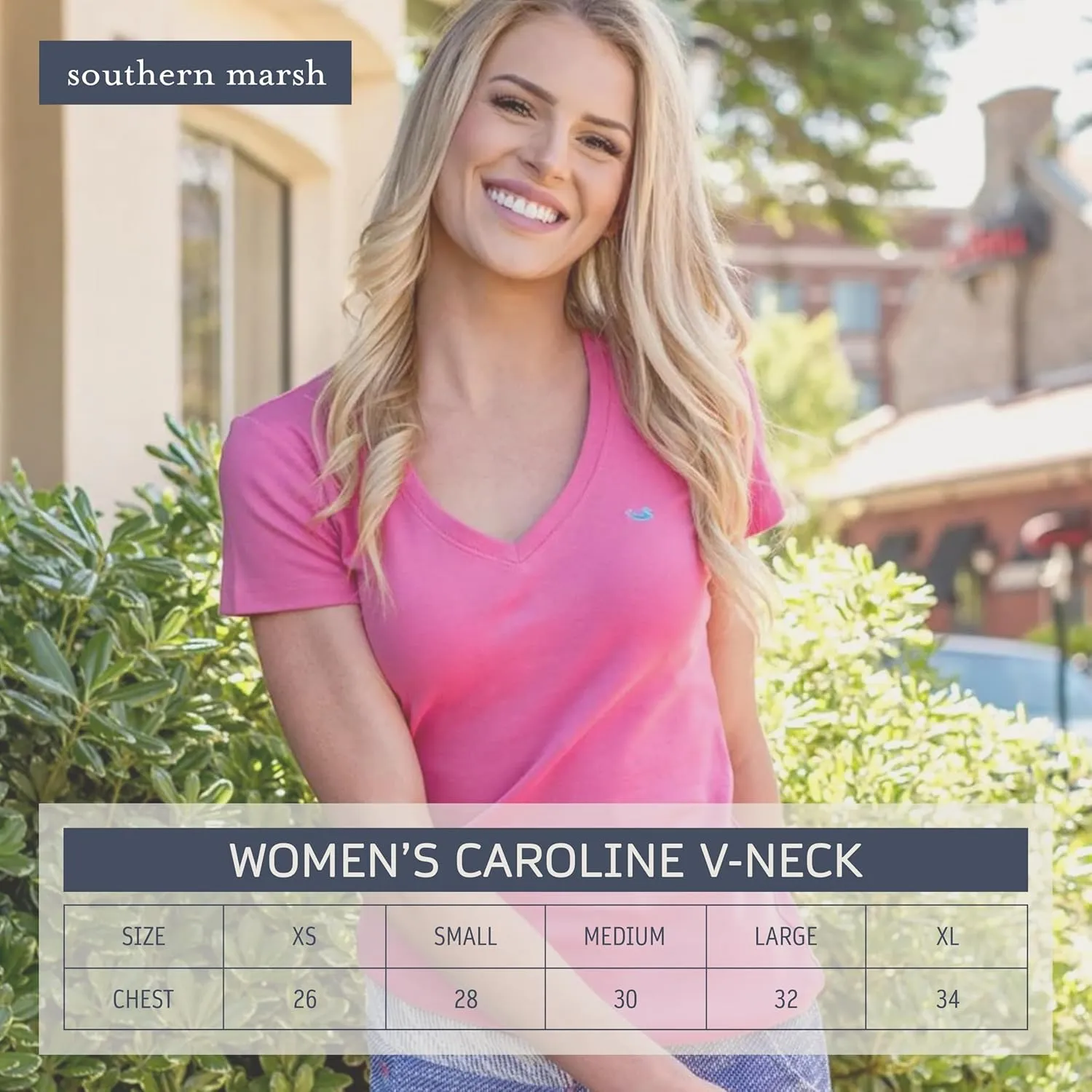 Southern Marsh Danielle V Neck Tee - Slub