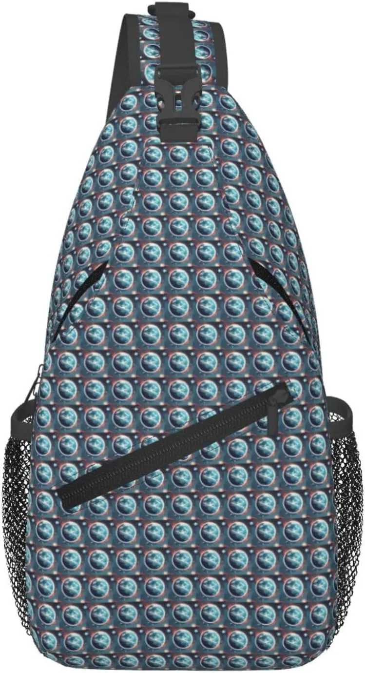 Space Planet Earth Print Trendy Casual Crossbody Bag Convertible Shoulder Strap Women Men Travel Hiking Daypack