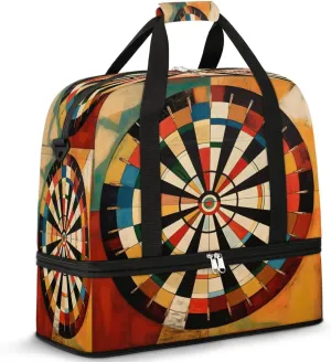 Sports Duffel Bag, Foldable Darts Board Travel Duffel Bag, Gym Yoga Beach Bag Weekender Overnight Bag with Shoes Compartment for Men Women, Sports