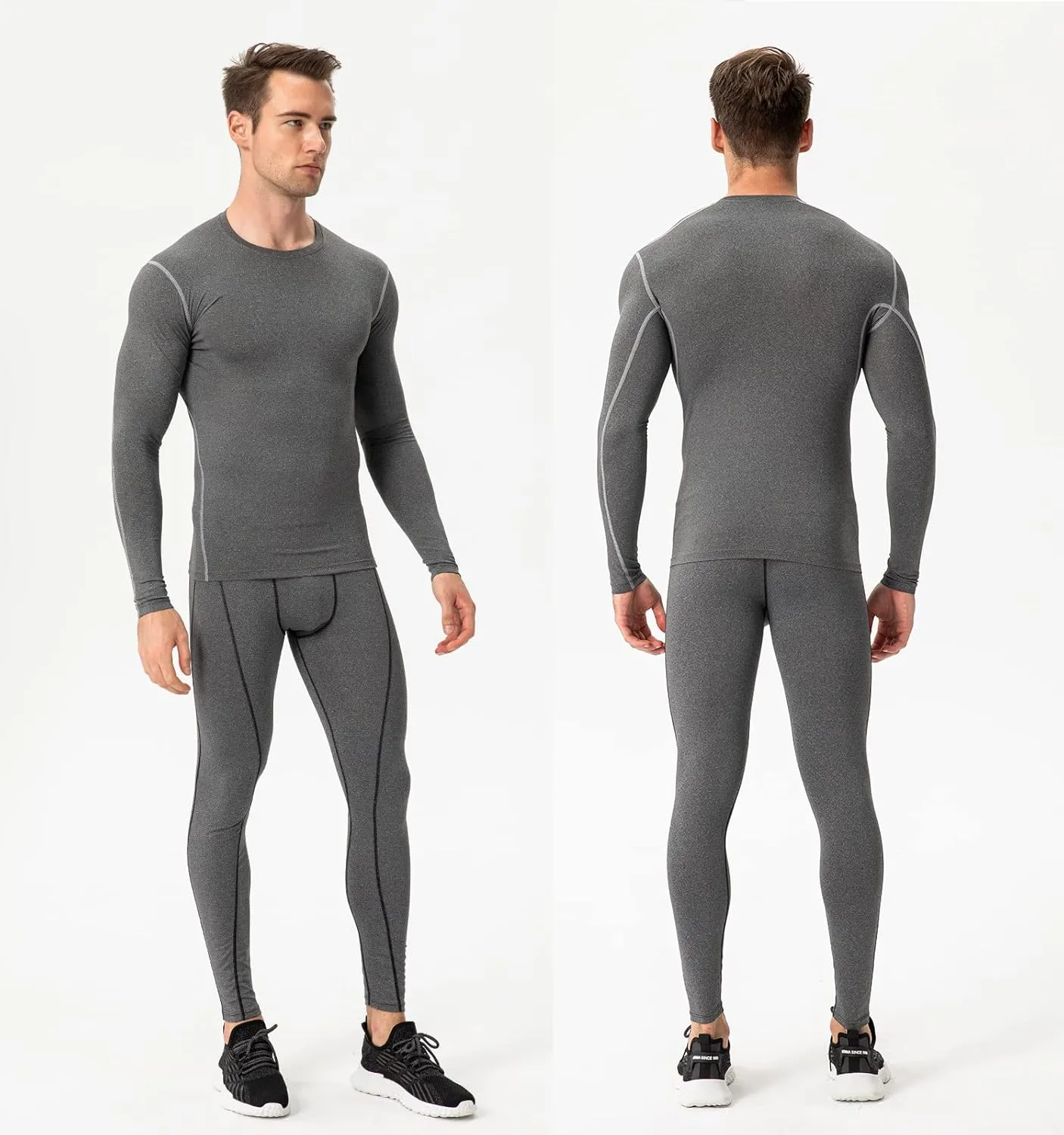 SPVISE Compression Shirt Men Long Sleeve Athletic Workkout Tops Dry Fit Gym Base Layer Undershirts Running Basketball Cycling