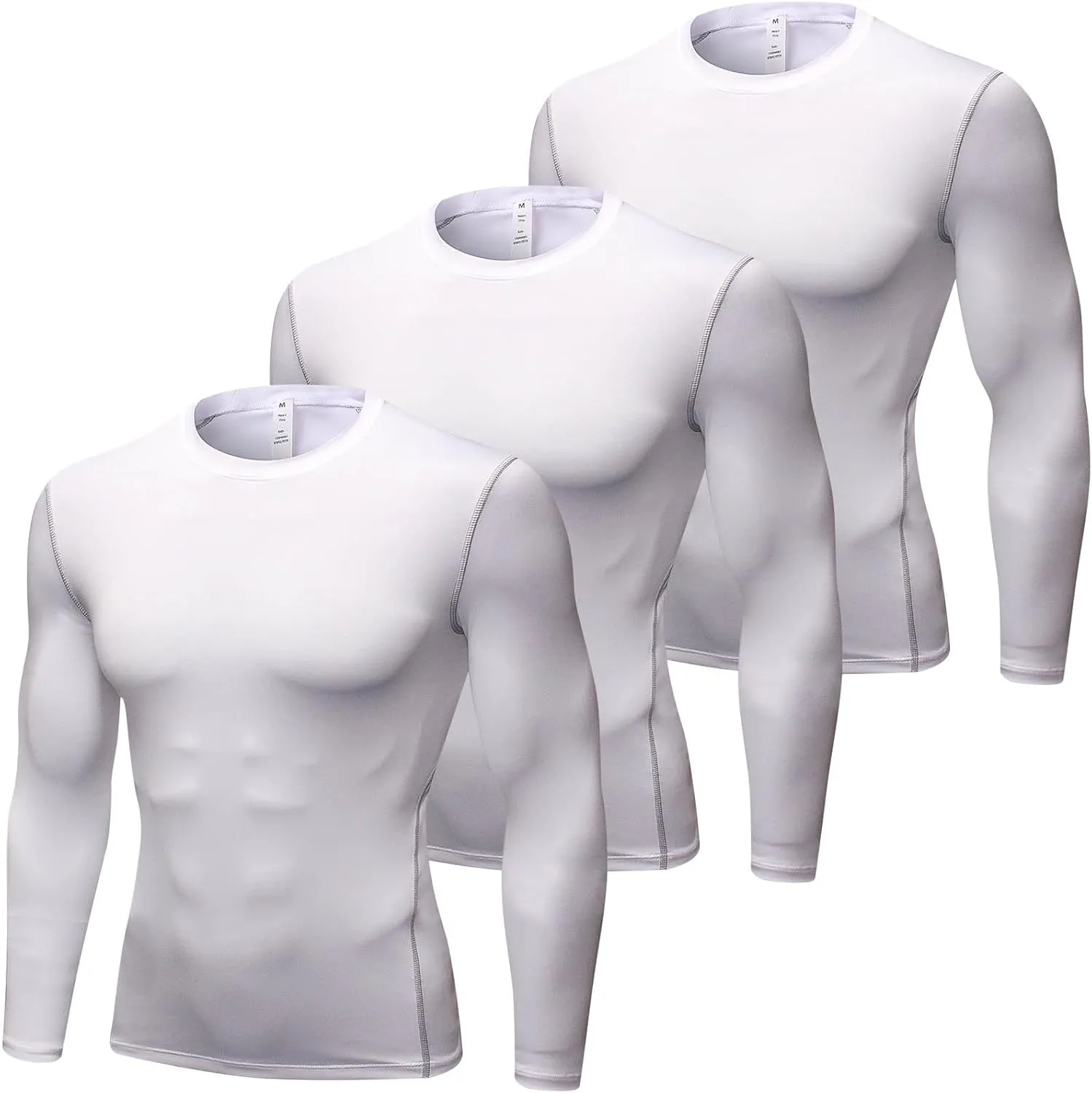 SPVISE Compression Shirt Men Long Sleeve Athletic Workkout Tops Dry Fit Gym Base Layer Undershirts Running Basketball Cycling