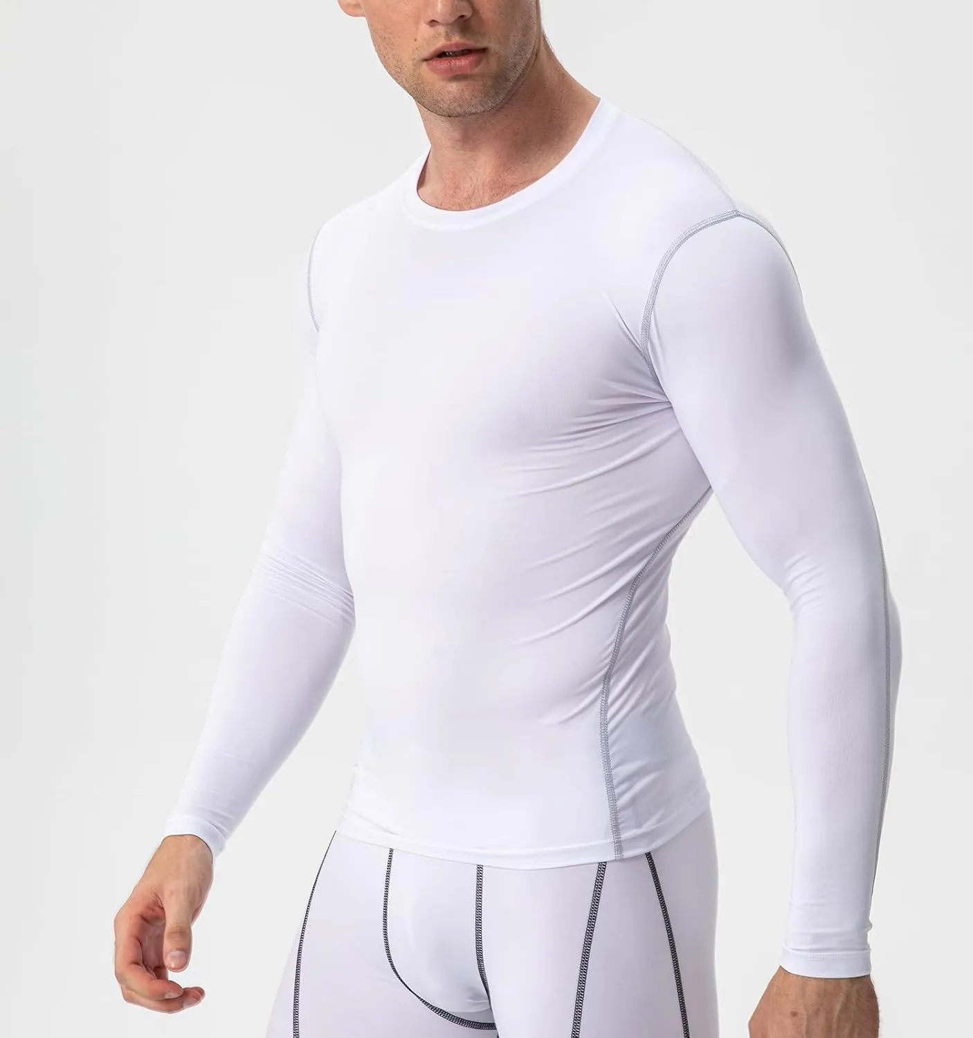 SPVISE Compression Shirt Men Long Sleeve Athletic Workkout Tops Dry Fit Gym Base Layer Undershirts Running Basketball Cycling
