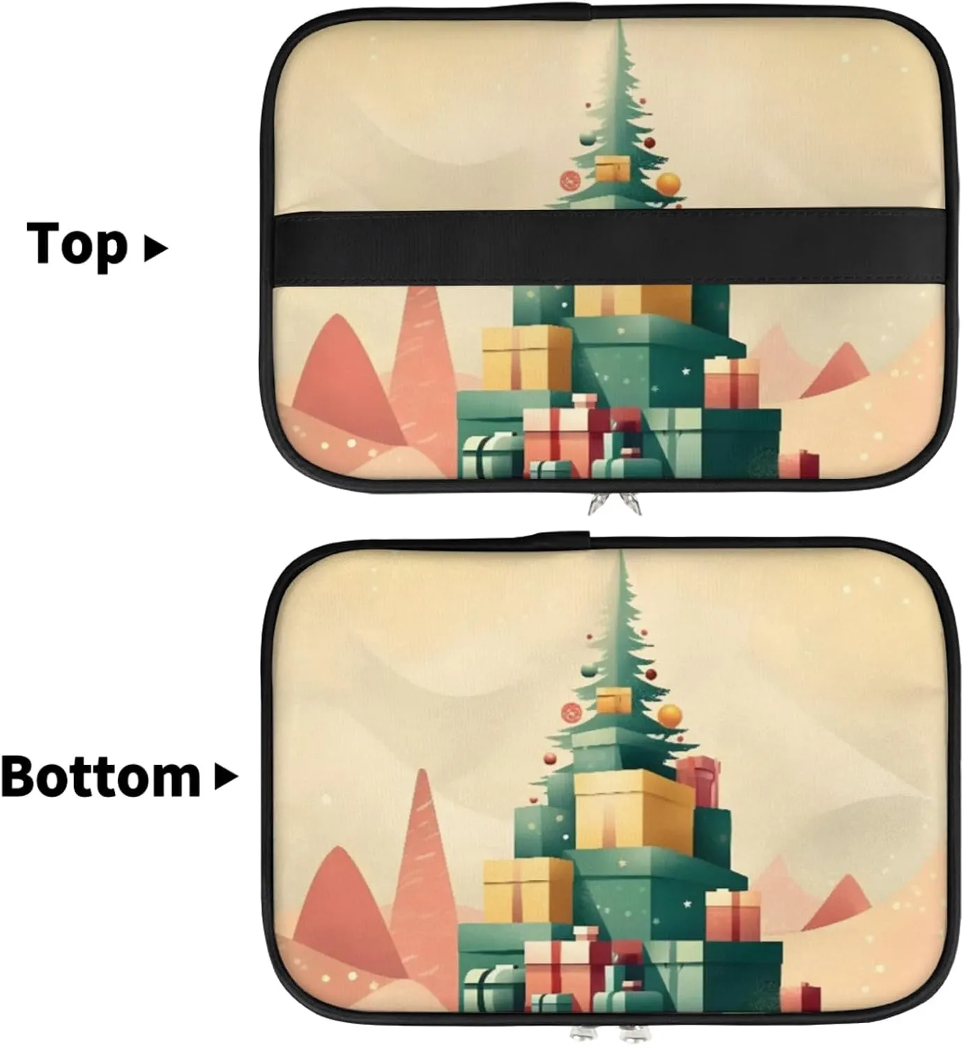 Star Christmas Makeup Bag Large Opening Cosmetic Bag Portable Makeup Case Organizer Toiletry Bags for Women Daily Traveling With Handle Grids Smooth Zipper Divider Makeup Pouch