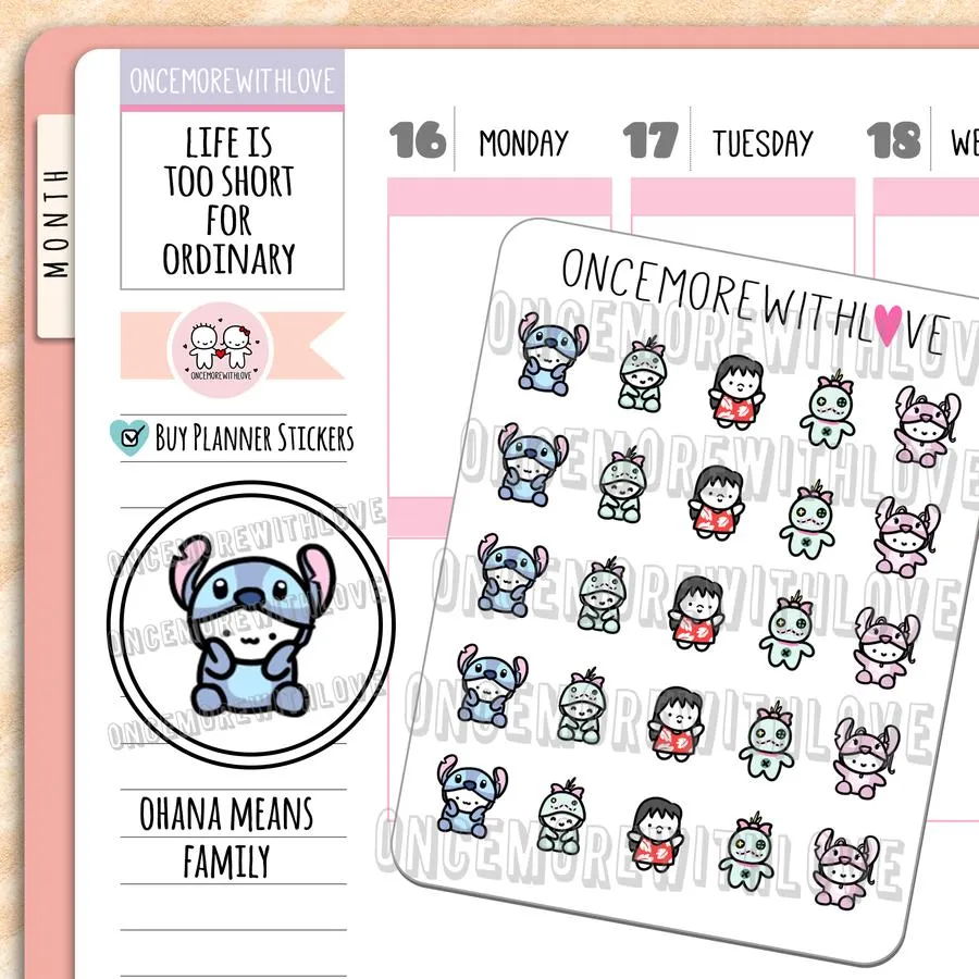 Sticker Sheets: Ohana Means Family