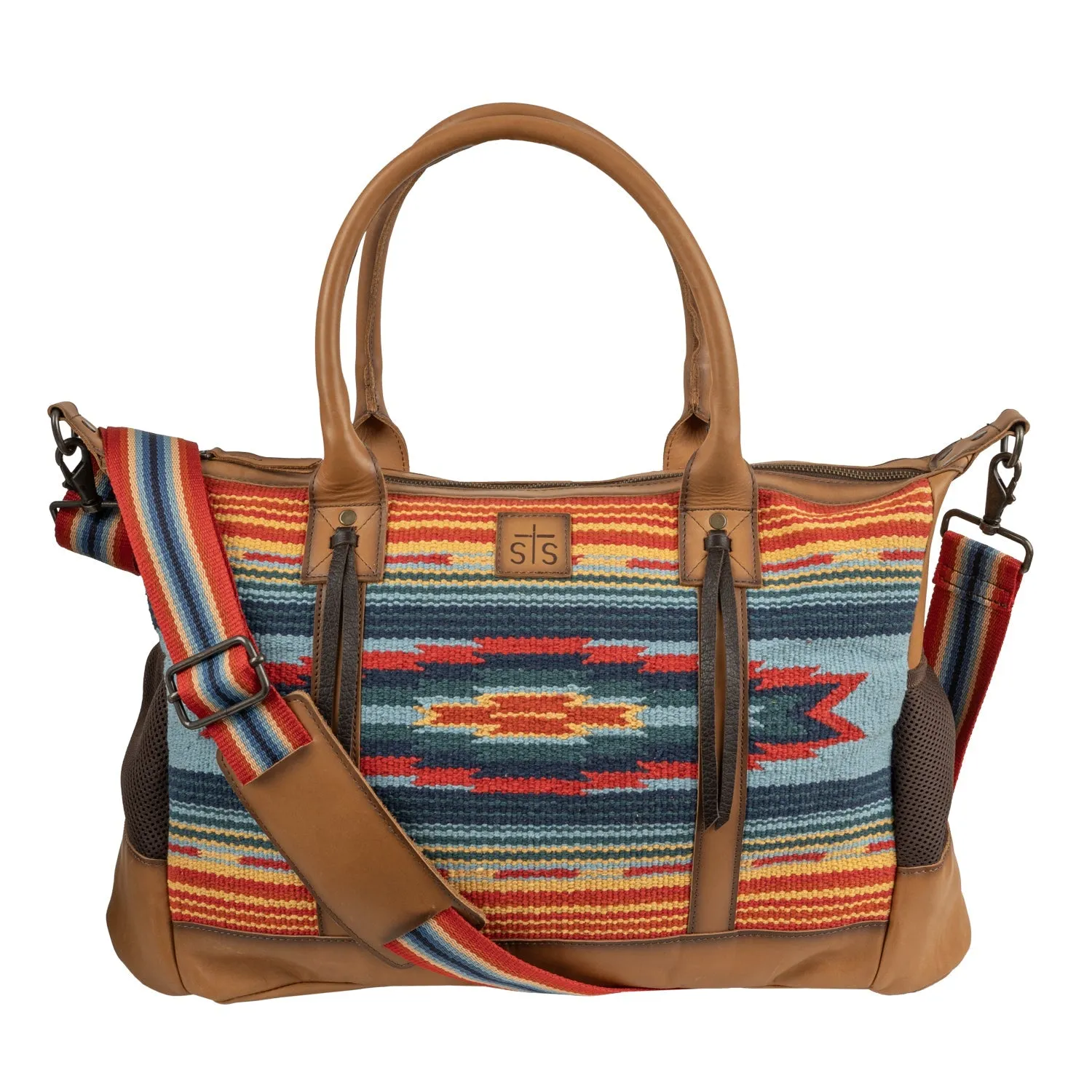 STS Ranchwear Womens Chaynee Valley Amelia Multi Serape Leather Tote Bag