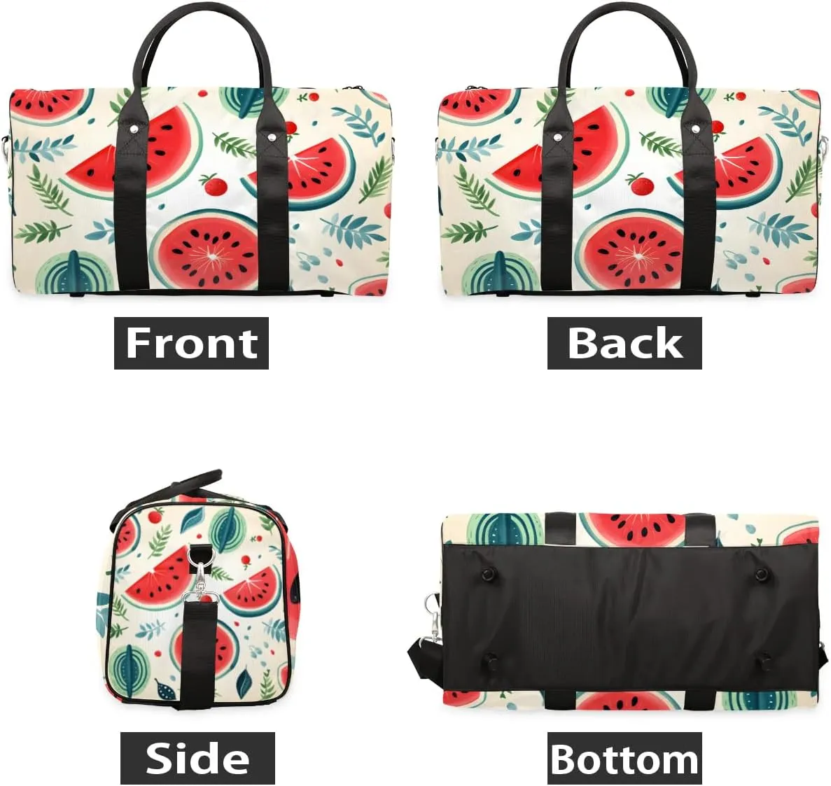 Summer Fruit Watermelon Travel Duffel Bag for Women Men Waterproof Foldable Overnight Weekender Bag Large Capacity Sports Gym Bag