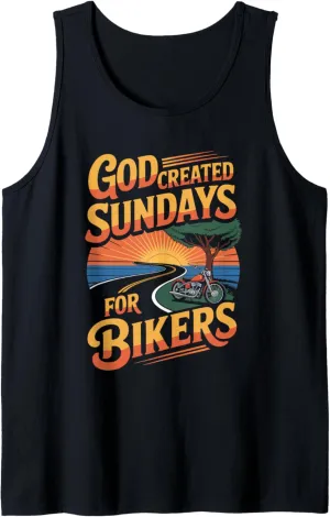 Sundays for Bikers Funny Rider Tank Top