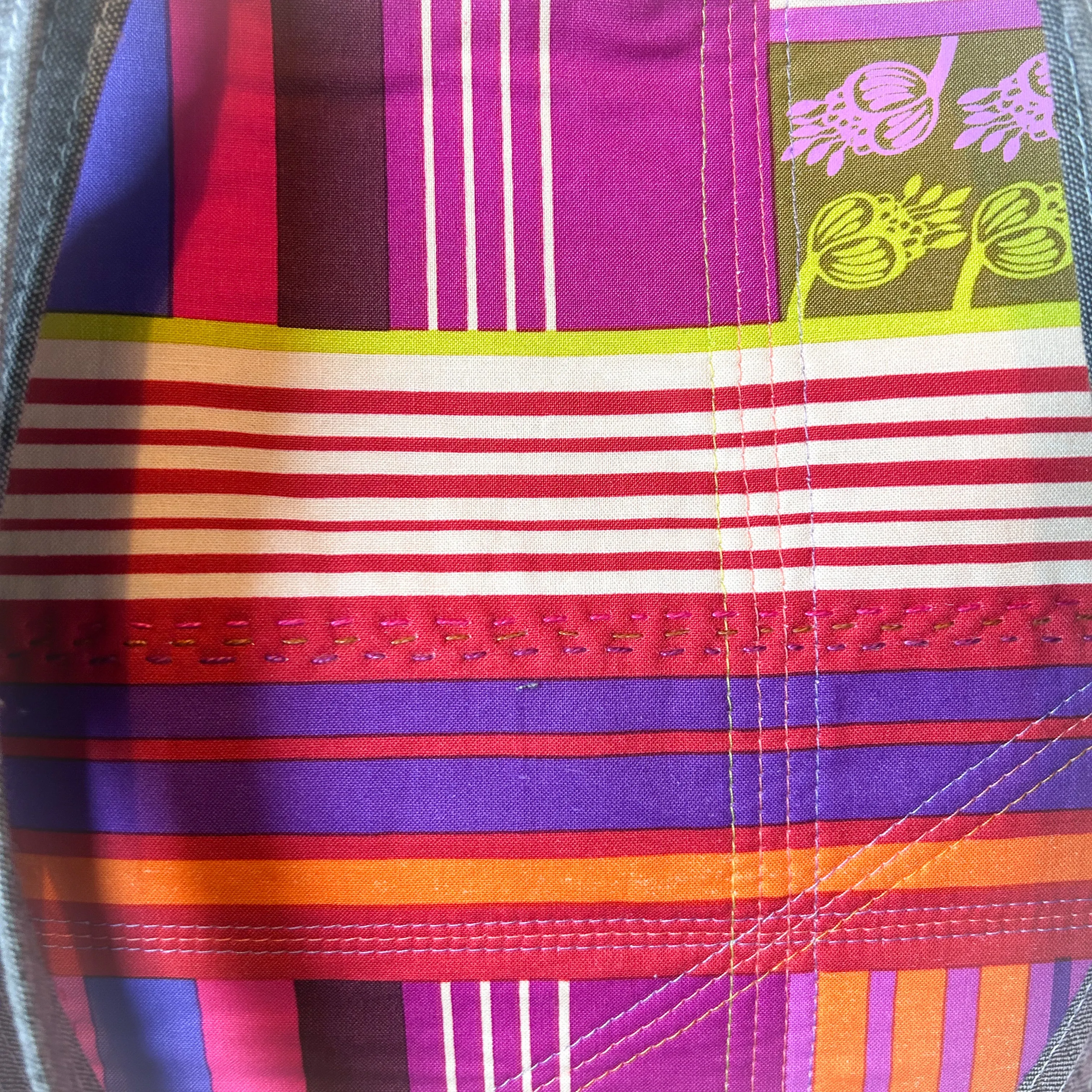 Sunset Pulse Hand Quilted Tote