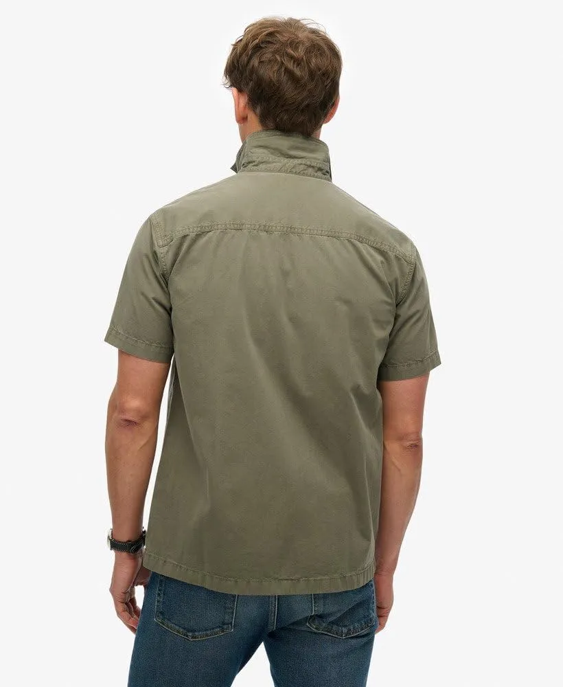 Superdry Men's Military Short Sleeved Shirt, Tornado Green