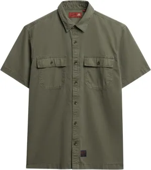 Superdry Men's Military Short Sleeved Shirt, Tornado Green