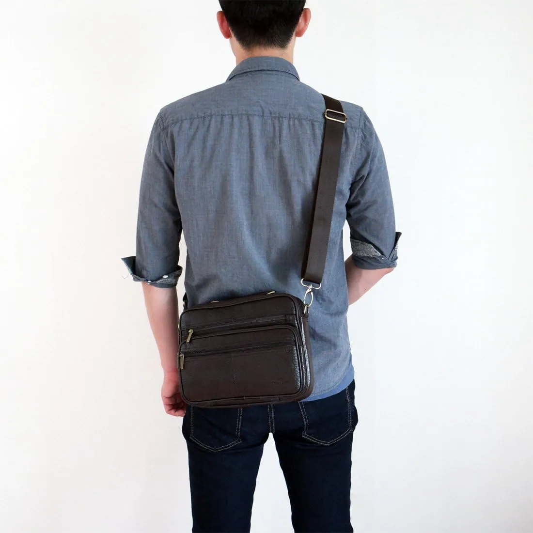 Tablet Cross body messenger bag and Handbag 2 in 1 Day bag Cowhide leather Tote Bag for Up to 10 Inch WK3