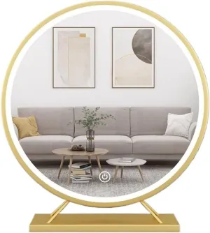 Tabletop Mirror Desktop Led Makeup Mirror with Lights Girls Bedroom Smart Dresser Large Mirror Wind Home Makeup Mirror Standing Vanity Mirror(30CM)