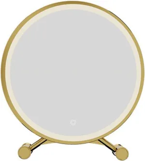 Tabletop Mirror Desktop Smart Led Makeup Mirror with Lights Girls Bedroom Dressing Table Mirror Student Dormitory Desktop Makeup Mirror Standing Vanity Mirror(Small)