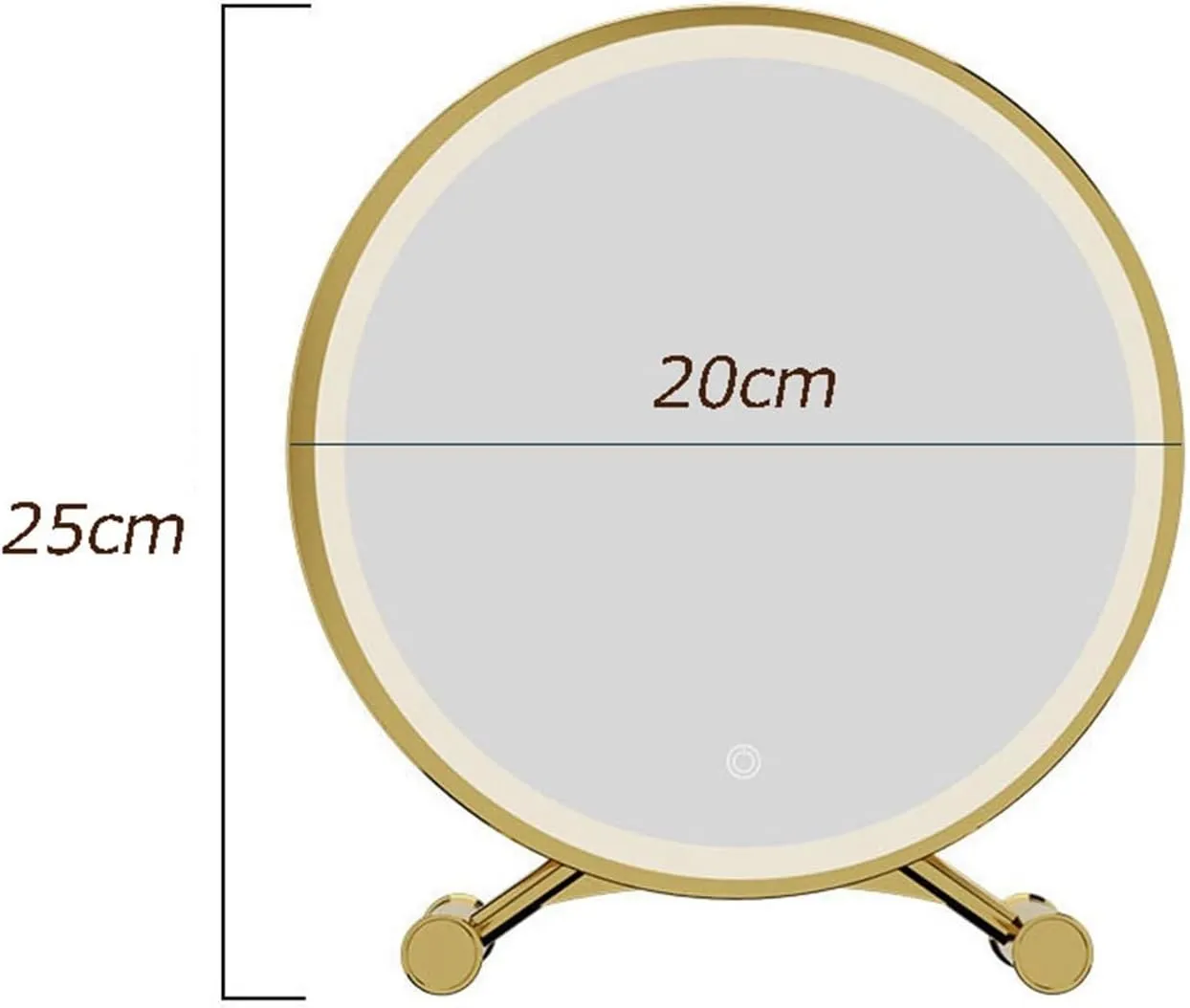 Tabletop Mirror Desktop Smart Led Makeup Mirror with Lights Girls Bedroom Dressing Table Mirror Student Dormitory Desktop Makeup Mirror Standing Vanity Mirror(Small)