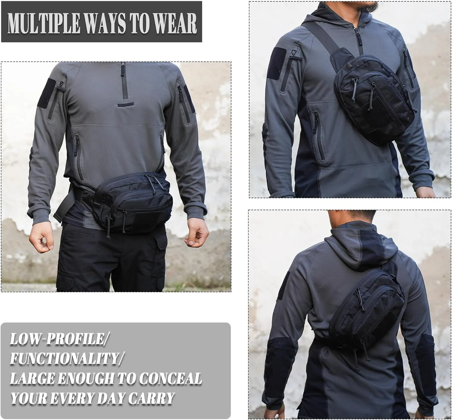 Tactical Fanny Pack for Handgun Pistol Concealed Carry, Quick Access Waist Bag for Everyday Gear EDC Outdoor Hiking with Gun Holster