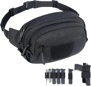 Tactical Fanny Pack for Handgun Pistol Concealed Carry, Quick Access Waist Bag for Everyday Gear EDC Outdoor Hiking with Gun Holster