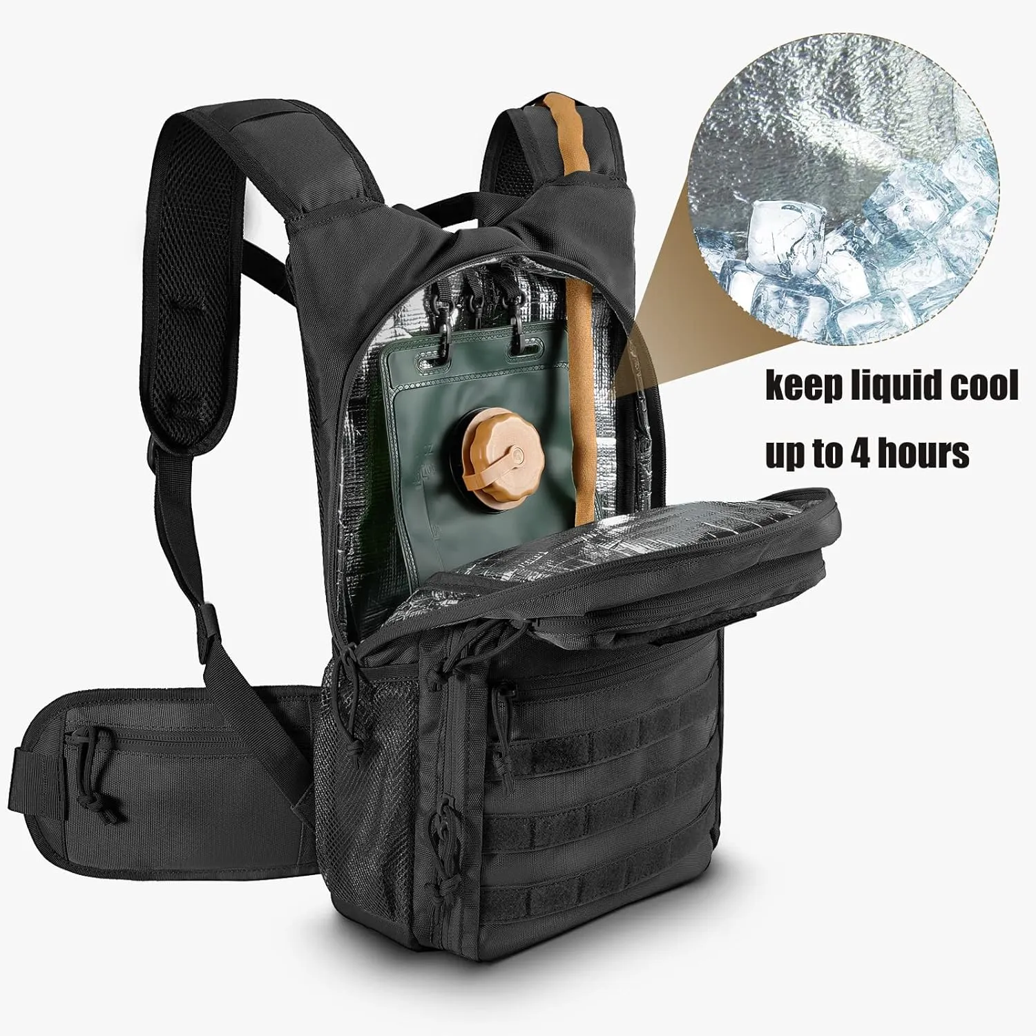 Tactical Hydration Pack Lightweight Insulation Water Backpack Molle Hydration Backpack for Hiking, Running, Cycling, Climbing, Hunting, Fishing