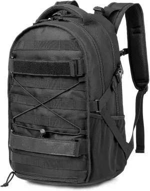 Tactical Military Backpack 30L Molle Assault Pack Army Rucksack, Heavy Duty for Hiking Camping Travel 3-Day Bug Out Bag (Black)