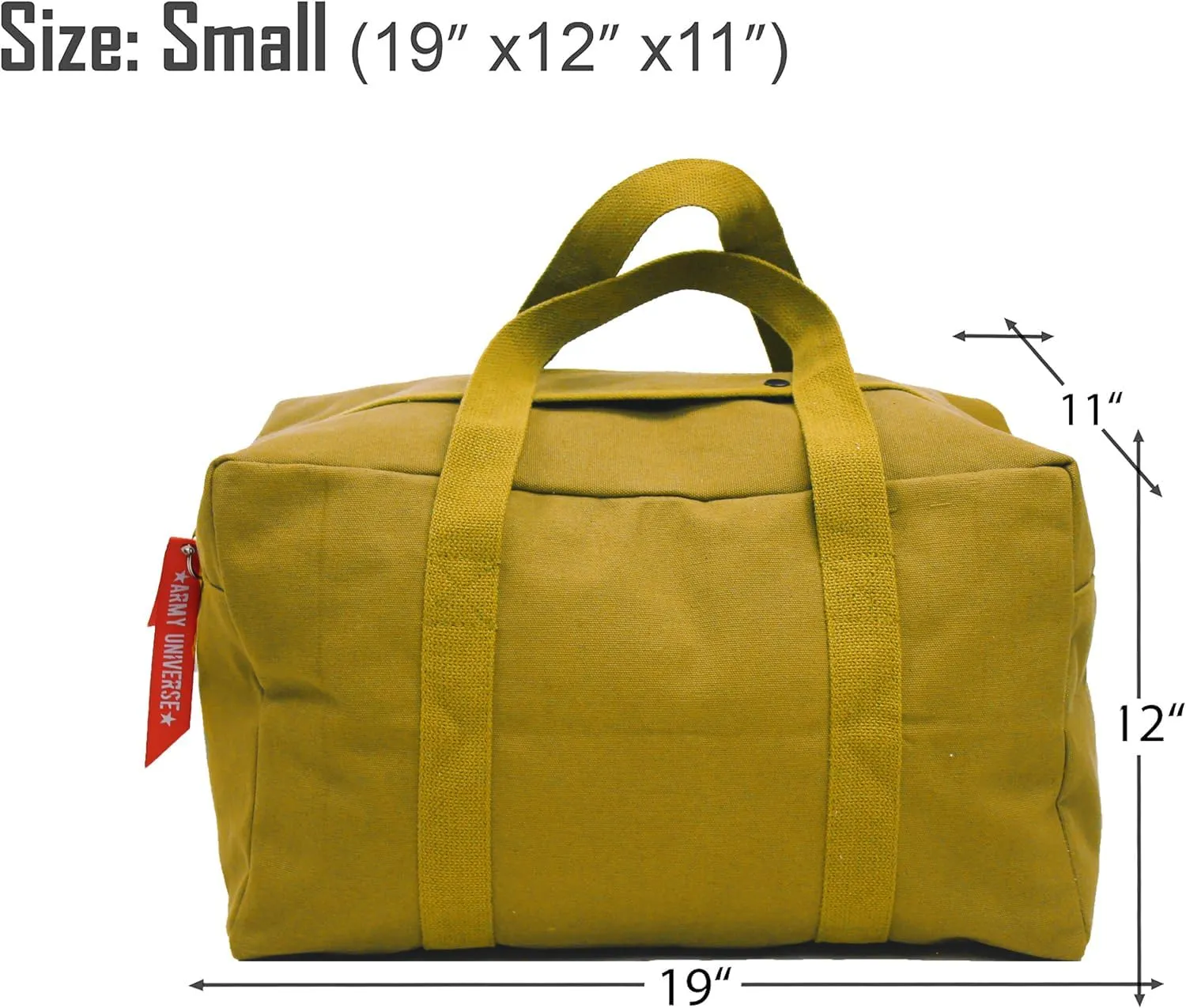 Tactical Parachute Cargo Bag SMALL Cotton Canvas Carry Bag, 19" x 12" x 11" - Coyote Brown
