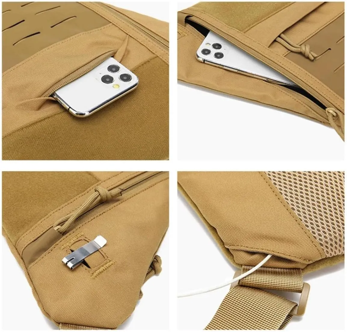Tactical Shoulder Chest Bag Personal Pocket Pack for Men Crossbody Sling Daypack Anti-Thief Conceal Carry gun Bag
