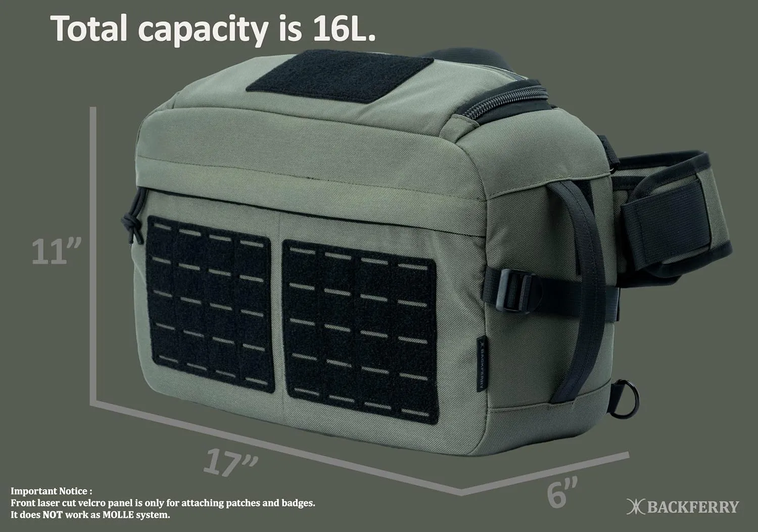 Tactical Sling Backpack – Durable 16L Crossbody Shoulder Bag for EDC, Hiking, Travel, Camping, Outdoor Utility – Men & Women