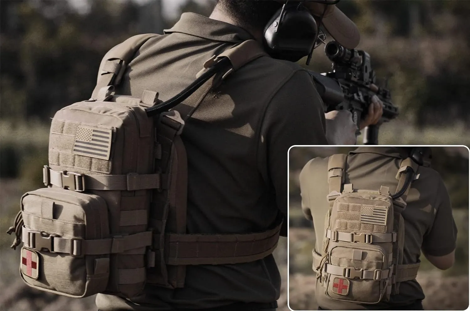 Tactical Small MOLLE Hydration Pack Outdoor Water Bladder Carrier Pack for Vest Backpack