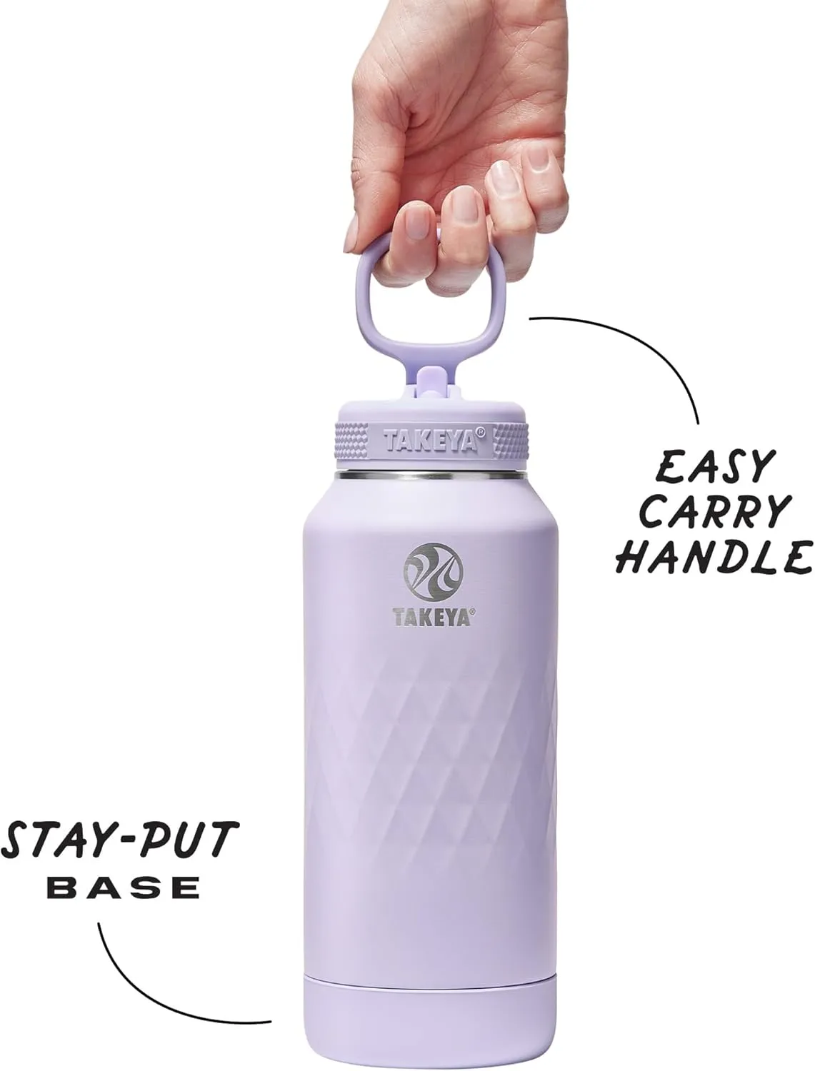 Takeya Sport 32 oz Triple-Insulated Stainless Steel Water Bottle, Straw Lid – Leakproof, Sweatproof, BPA-Free, Keeps Drinks Cold 36 Hrs, Hot 14 Hrs – Moonlight