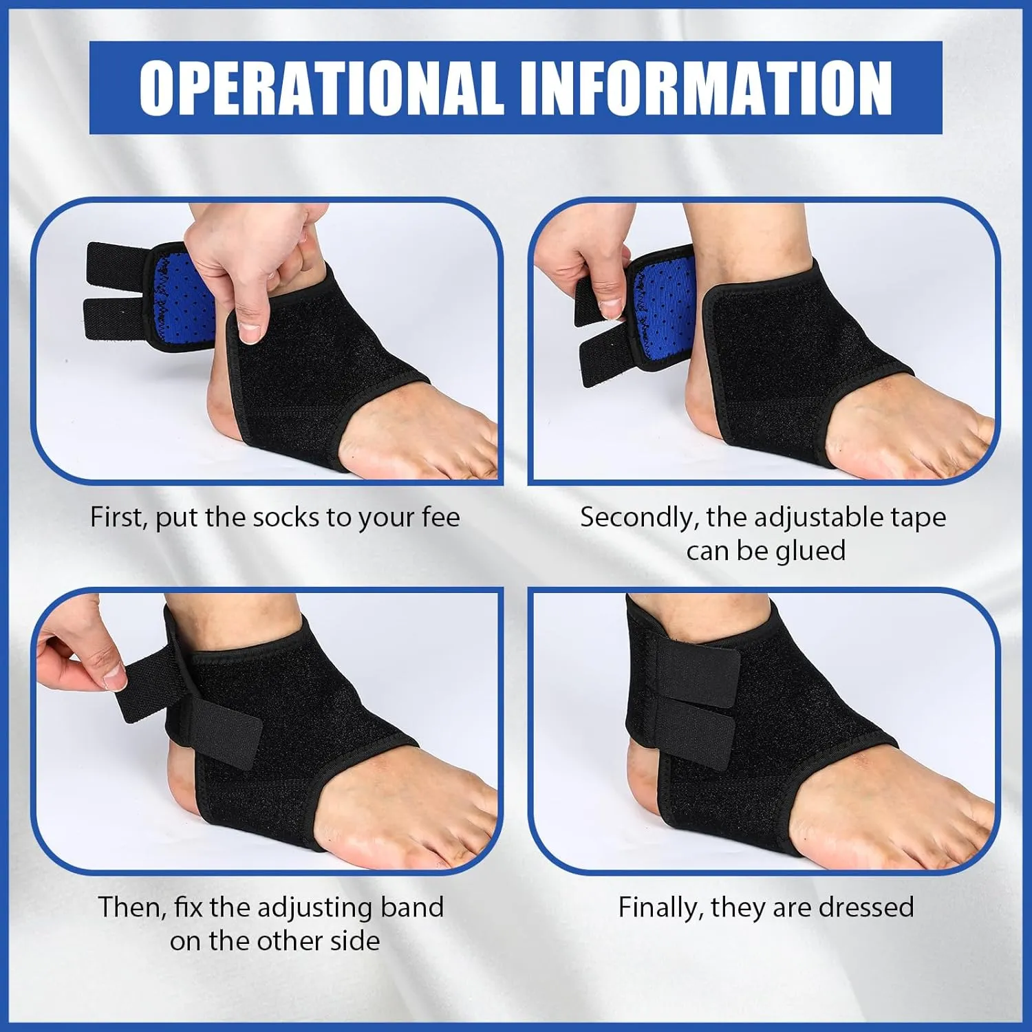 Tarpop 2 Pairs Kids Ankle Brace Set Foot Support Stabilizer Wraps Protector Guard Knitted Ankle Sleeve Sock Support Compression Socks for Injury Prevention(Black,Large)
