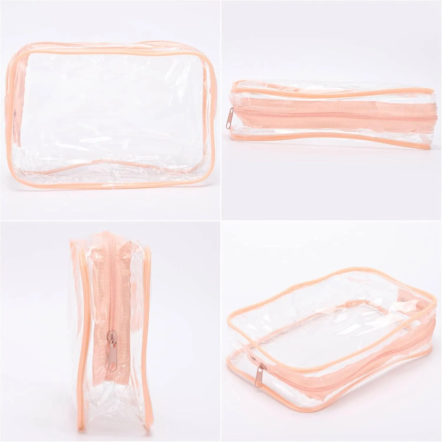 Tbestmax 10 Pack Clear Cosmetic Bags Makeup Bags Portable Waterproof TSA Approved Travel Toiletry Bags Organizer