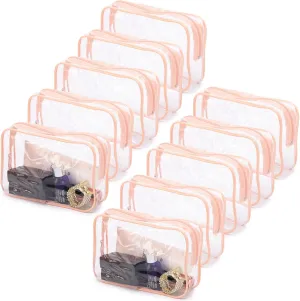 Tbestmax 10 Pack Clear Cosmetic Bags Makeup Bags Portable Waterproof TSA Approved Travel Toiletry Bags Organizer