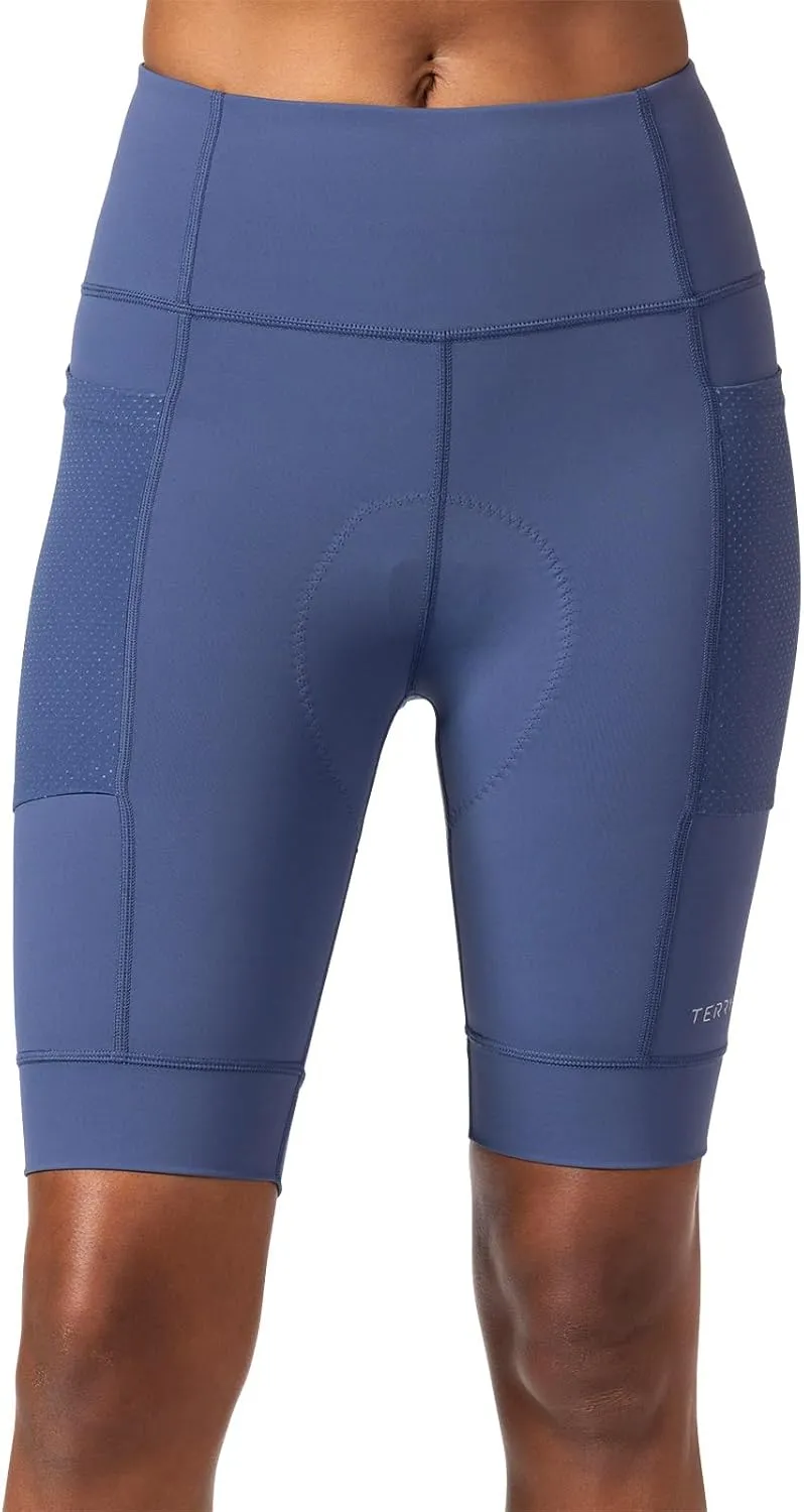 Terry Bike Shorts Women Padded Cycling Shorts for Women, Hi Rise Holster High Waisted Compression Shorts, Reg & Plus Sizes