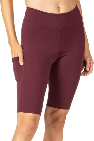 Terry Bike Shorts Women Padded Wayfarer 11 Inch Long Compression Shorts for Women Cycling UPF 50  Touring Bike Shorts