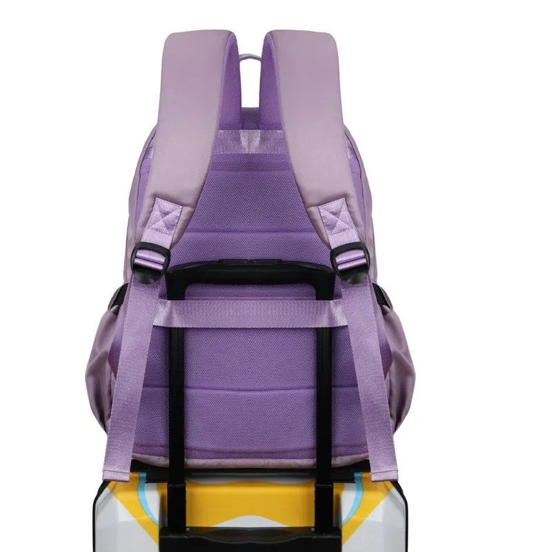 THE CLOWNFISH Women's Laptop Backpack for Office, College, Travel |Polyester Backpack | Fits 15.6 Inch Laptop | Roamers Collection - Purple colour