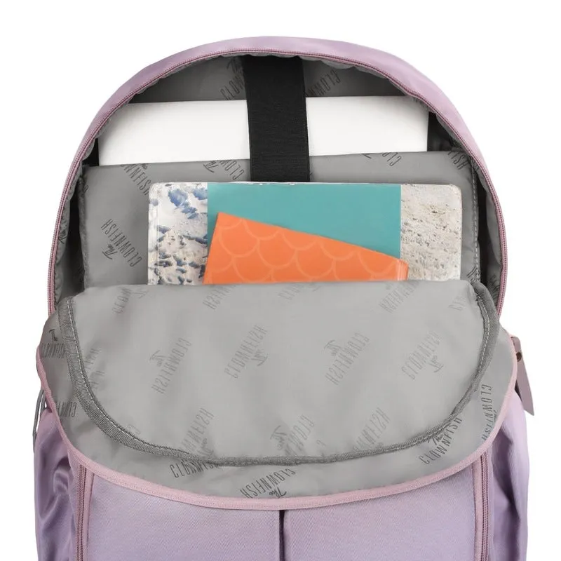 THE CLOWNFISH Women's Laptop Backpack for Office, College, Travel |Polyester Backpack | Fits 15.6 Inch Laptop | Roamers Collection - Purple colour