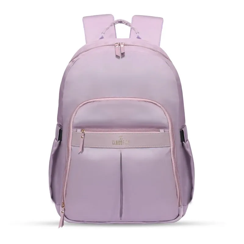 THE CLOWNFISH Women's Laptop Backpack for Office, College, Travel |Polyester Backpack | Fits 15.6 Inch Laptop | Roamers Collection - Purple colour