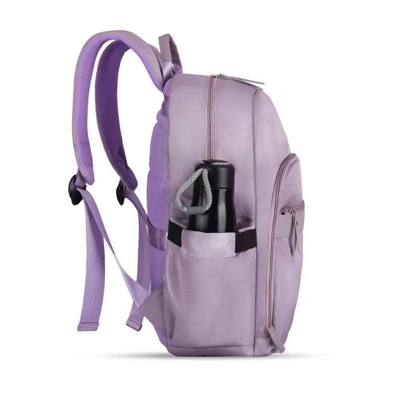 THE CLOWNFISH Women's Laptop Backpack for Office, College, Travel |Polyester Backpack | Fits 15.6 Inch Laptop | Roamers Collection - Purple colour