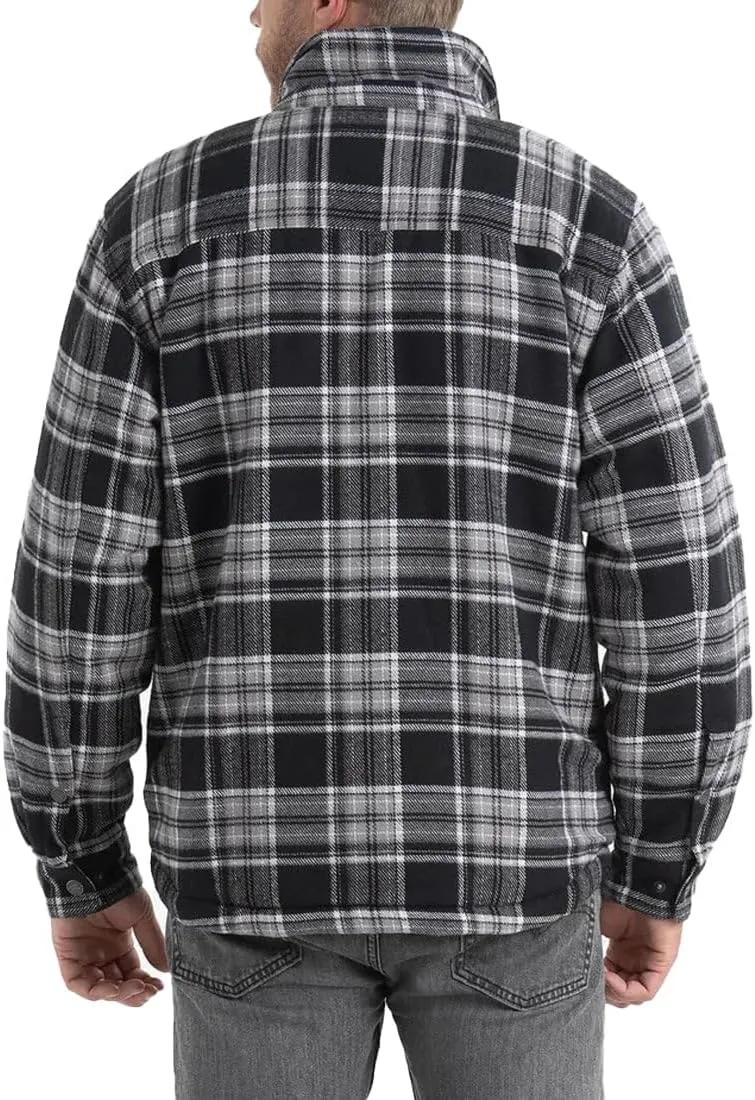 Thorogood Men's Merrill Heavyweight Berber Lined Shirt Jacket, Button Up Workwear Flannel Shacket