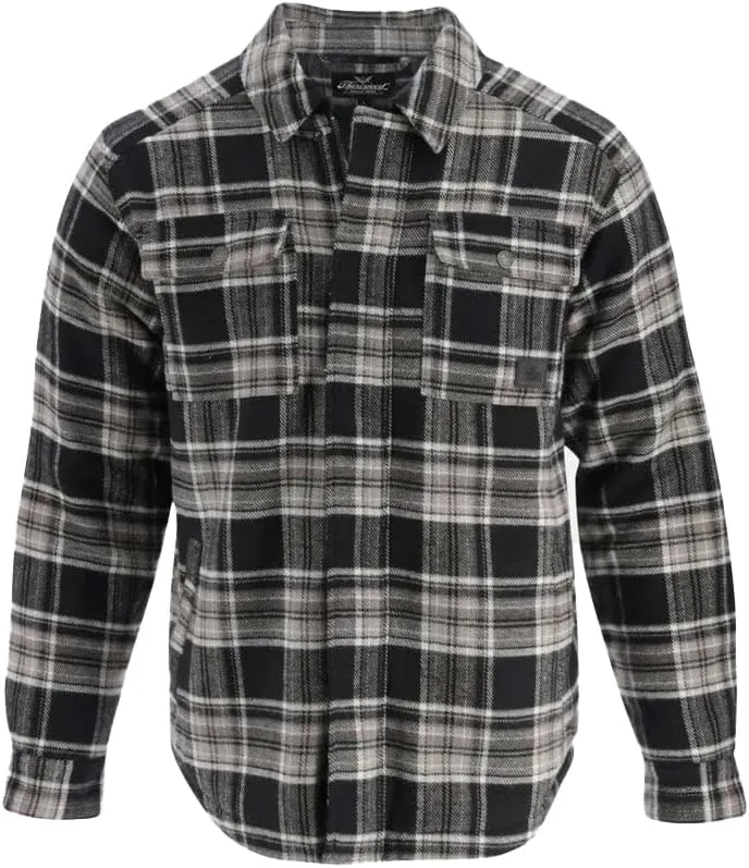 Thorogood Men's Merrill Heavyweight Berber Lined Shirt Jacket, Button Up Workwear Flannel Shacket