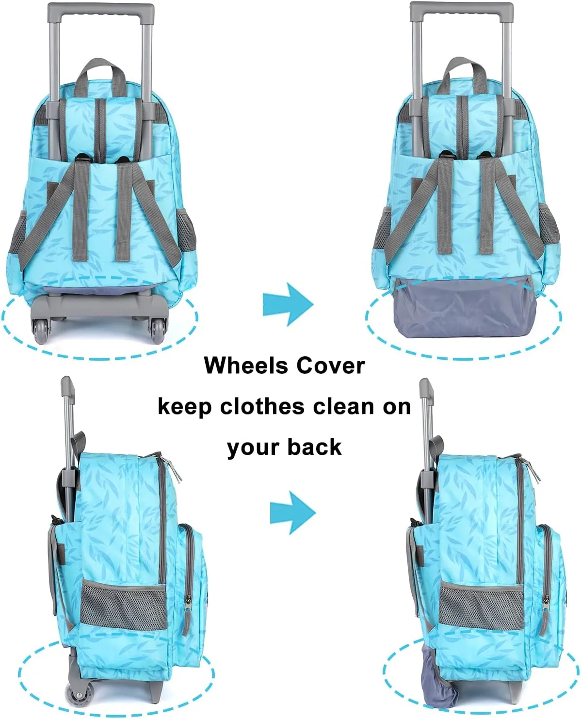 Tilami Rolling Backpack 18 inch Double Handle with Lunch Bag Wheeled Kids Backpack for Girls and Boys, Koala