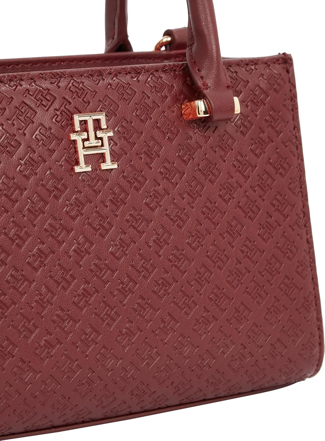 Tommy Hilfiger Monogram Mini Tote Bag with Removable Crossbody Strap