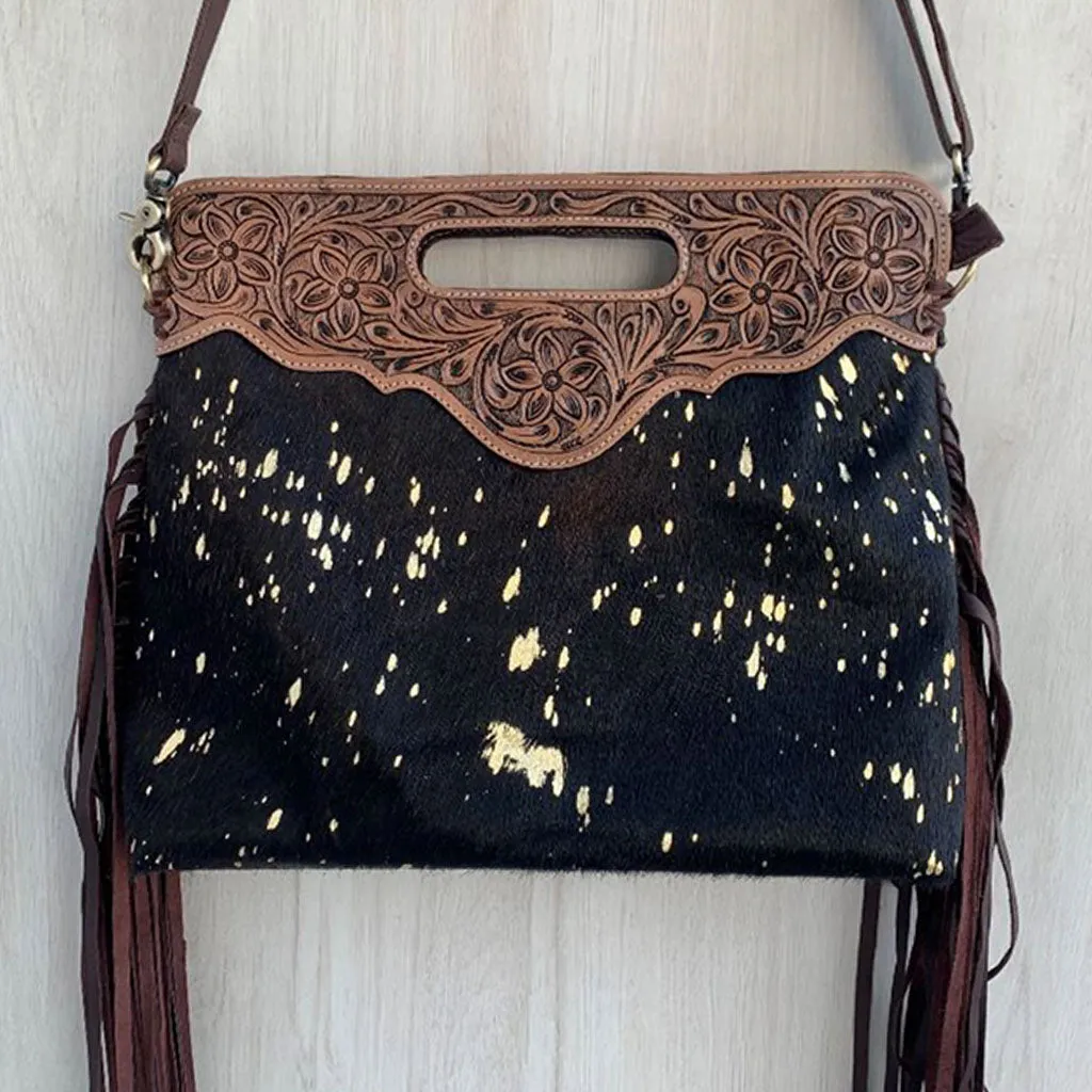 Tooled Leather Messenger Bag - TL01