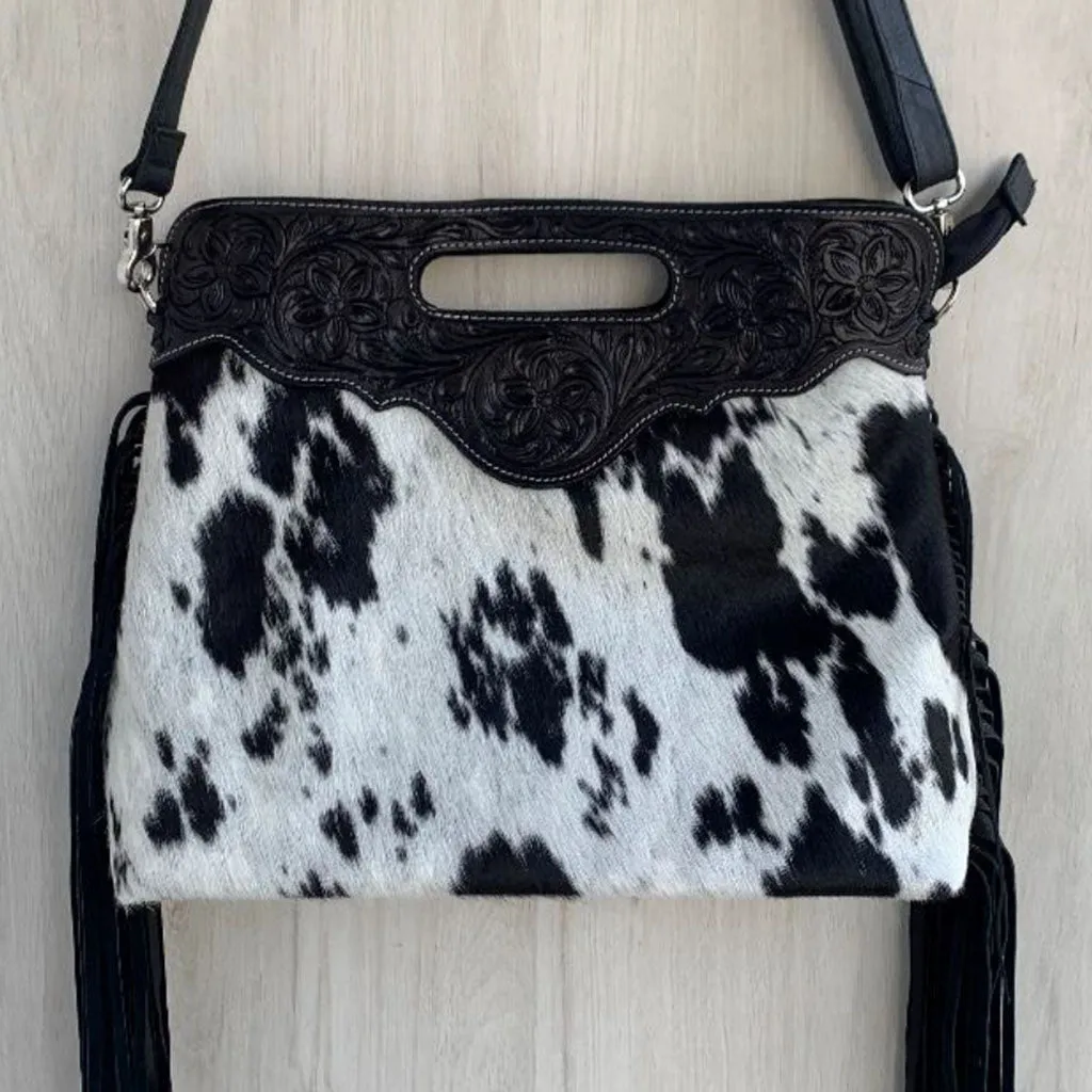 Tooled Leather Messenger Bag - TL01