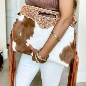Tooled Leather Messenger Bag - TL01