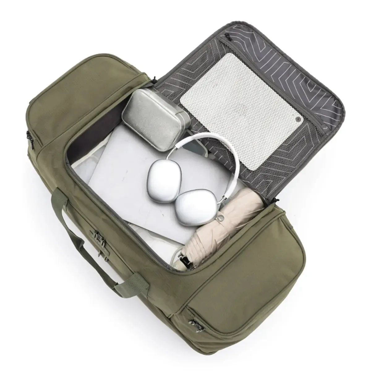 Tosca 70 cm Split Compartment Wheeled Duffle Bag - Khaki / Sand