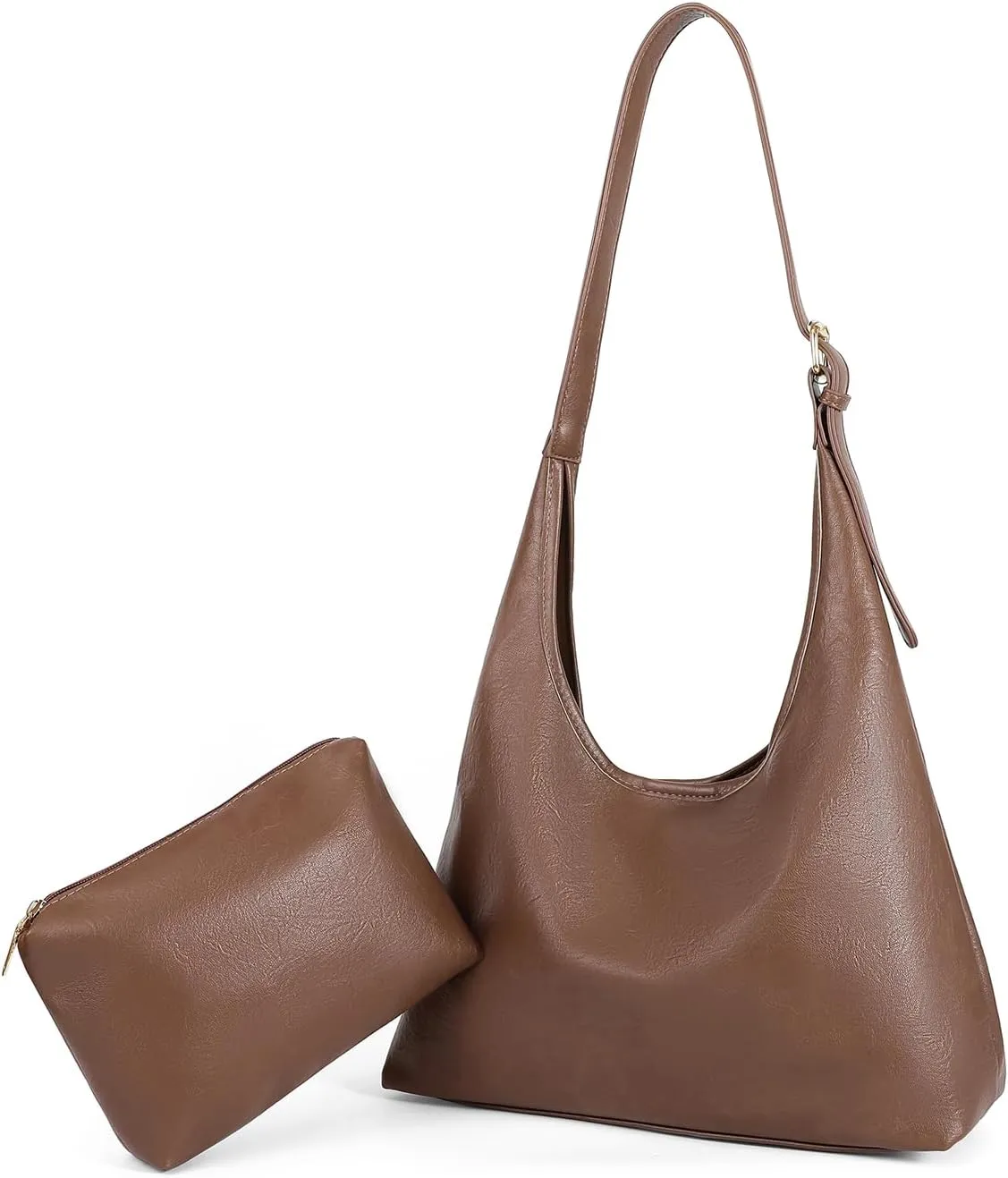 Tote Bag for Women Vegan Leather Shoulder Bag Large Retro Handbags Two-piece Soft Purse Work Travel 2024