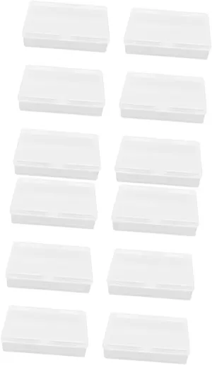 Totority 12pcs Portable Transparent Storage Boxes for Small Organizer for Game Cards Craft Supplies and More