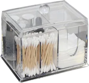 Transparent Cotton Pad Storage Box Small Organizer for Makeup Essentials Cotton Swab Holder with Delicate Lid Keeps Your Home Clean and Tidy for Daily Use
