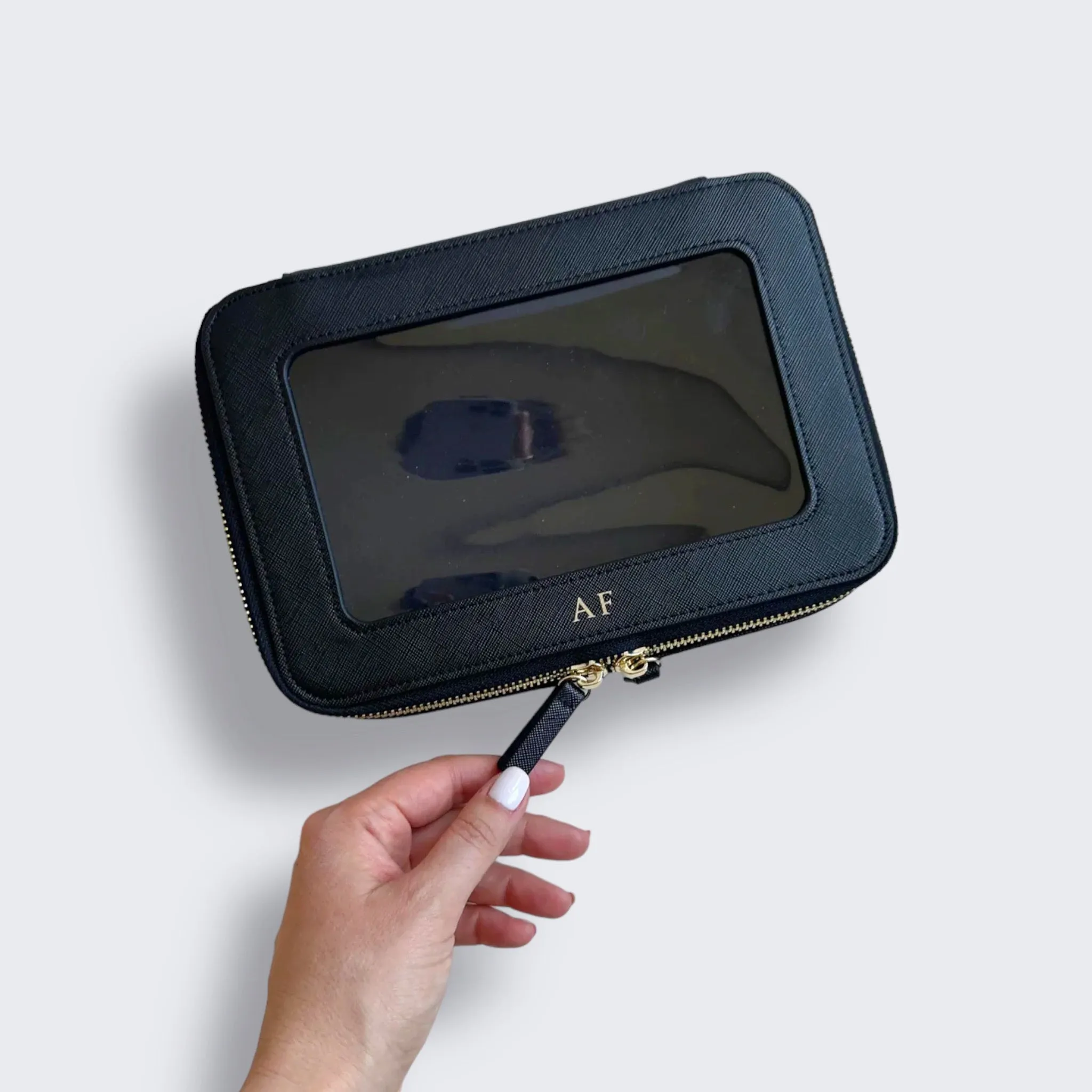 Transparent Double Zip Makeup Case